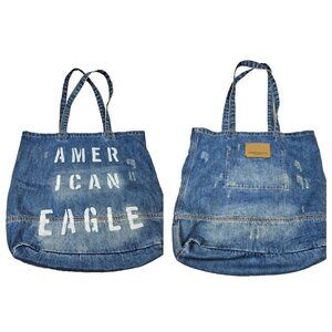 American Eagle Denim Distressed Logo Bag